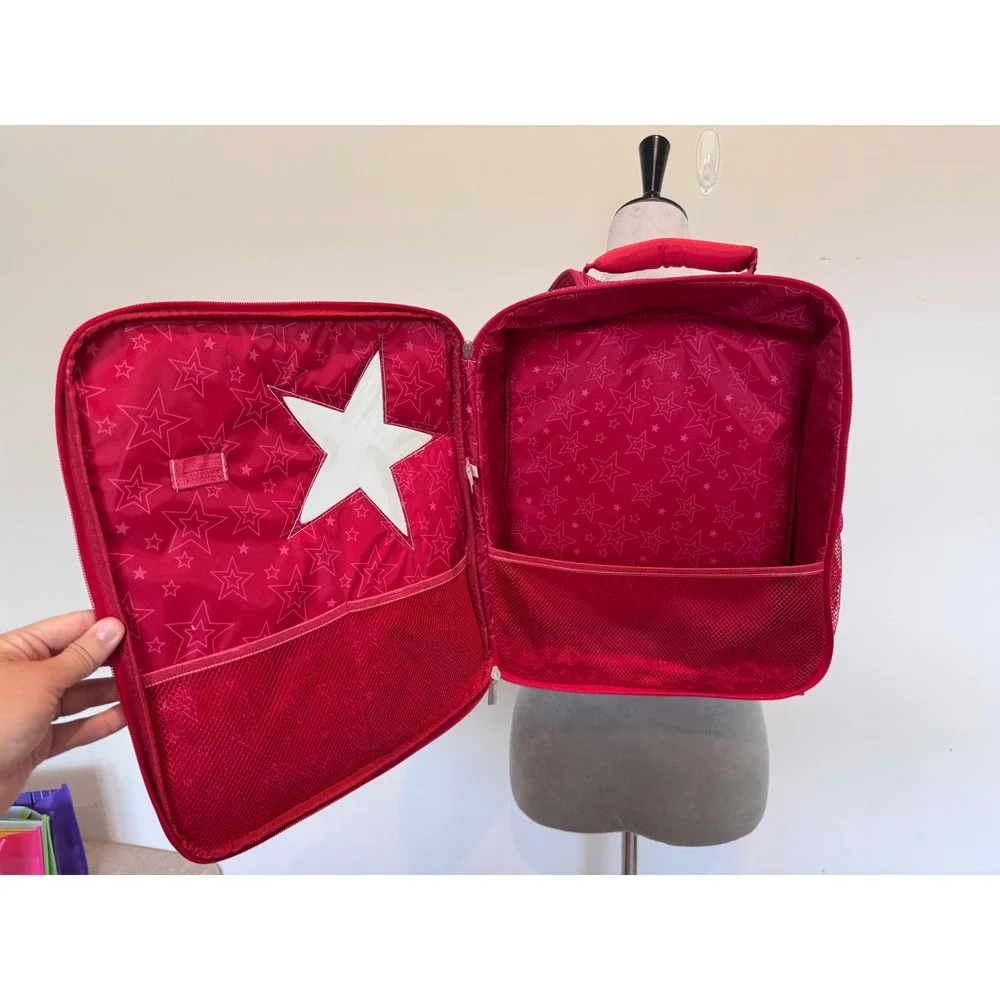 American Girl Pink Glitter Star doll carrier backpack Padded Straps Travel Bag